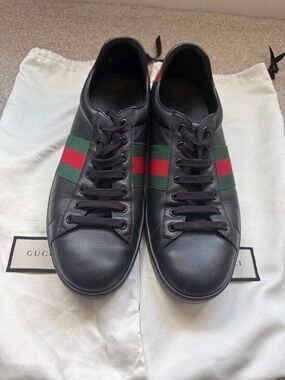 Men’s Gucci ace sneaker black size 12